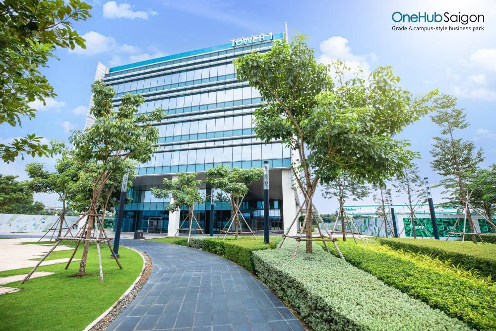 The green office Tower 1 within OneHub Saigon - The Integrated Business Park in Ho Chi Minh City