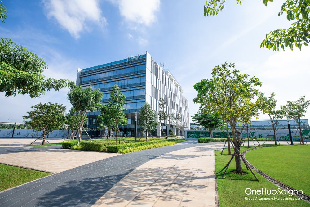 Tower 1 in Integrated Business Park OneHub Saigon - the modern campus-style green office building