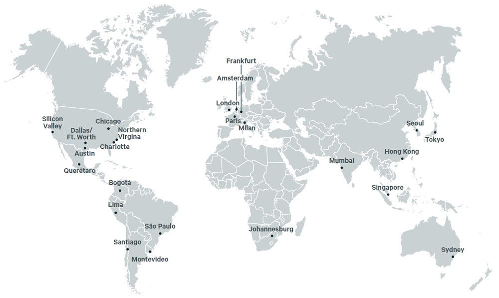 Locations and Cities with High Concentrations of Data Centers Worldwide