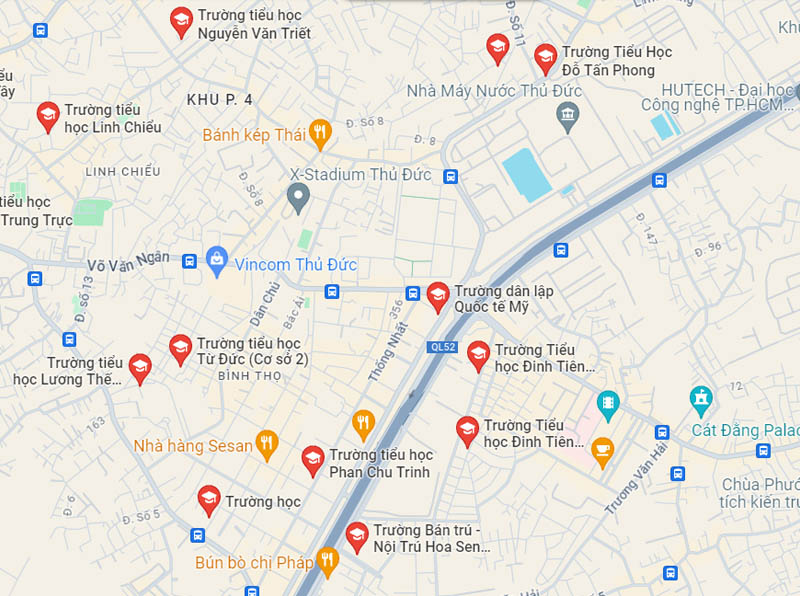 Hệ thống trường học gần Ngã tư Thủ Đức