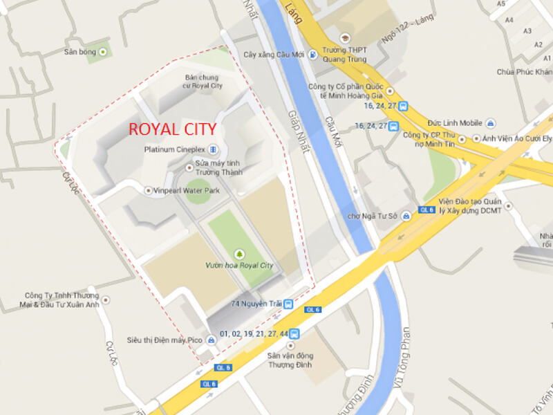 Vị trí khu đô thị Royal City Hà Nội