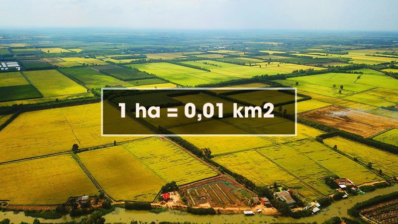 1 ha bằng bao nhiêu km2