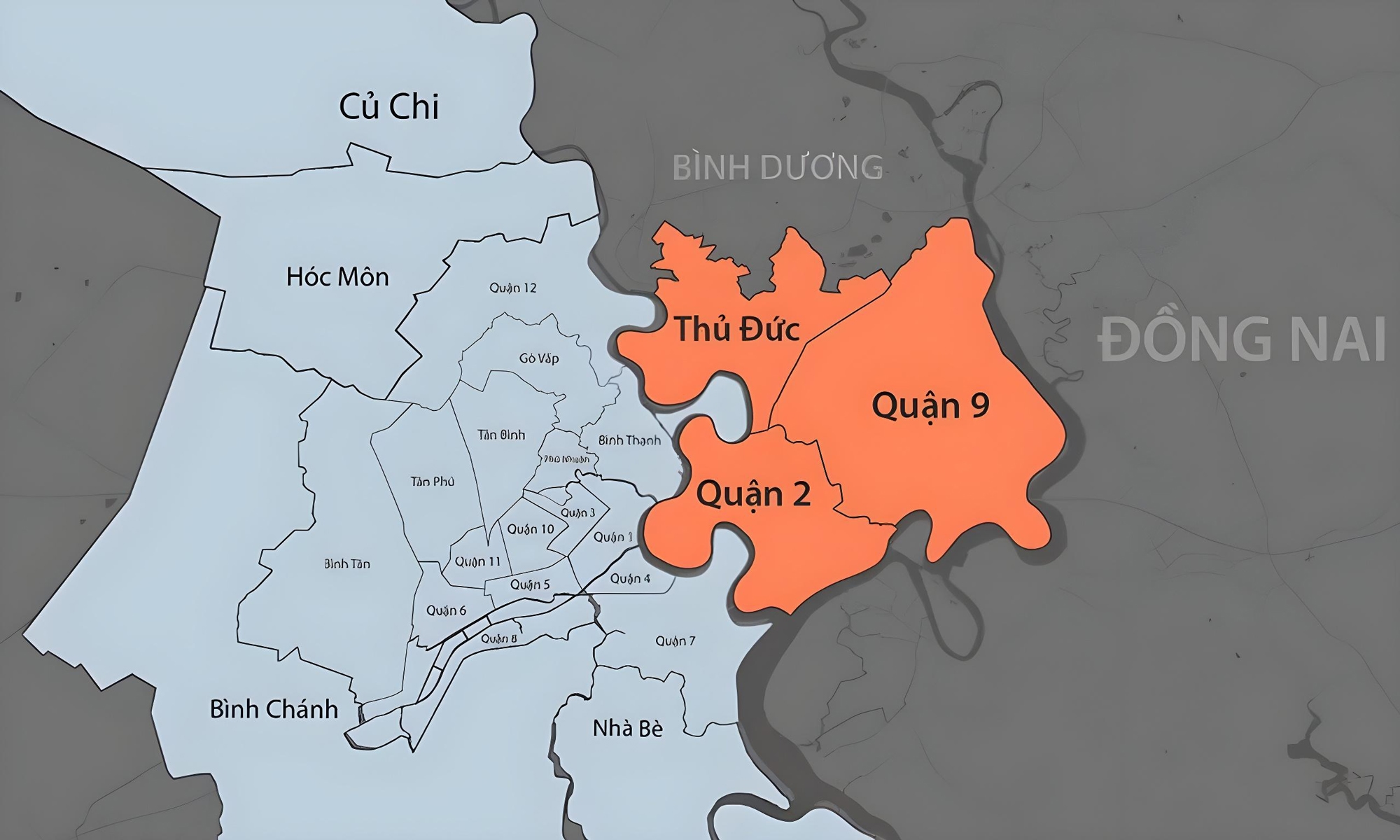 Bản đồ khu vực phía Đông TP.HCM