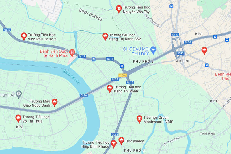 Trường học gần Ngã tư Bình Phước