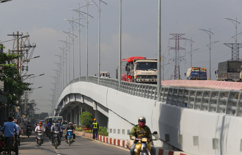 Cầu vượt Gò Mây giúp giảm ùn tắc giao thông