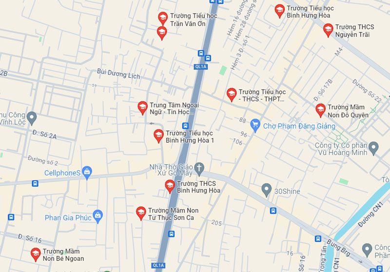 Trường học gần Ngã Tư Gò Mây