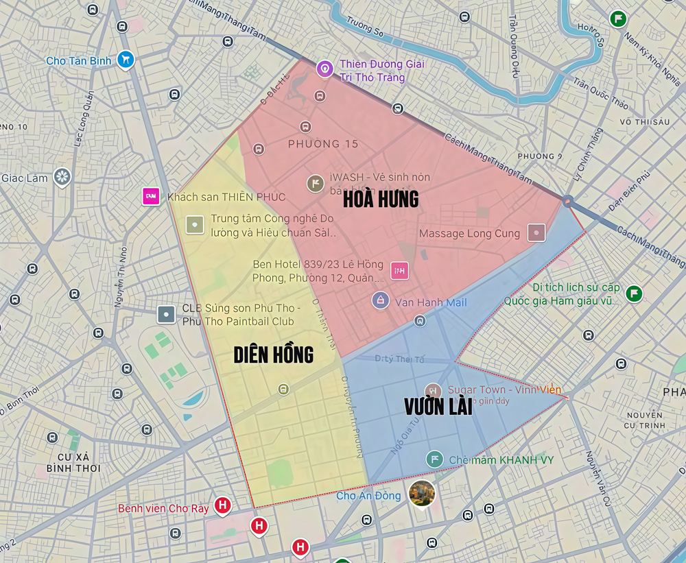 Bản đồ Quận 10 sau sáp nhập