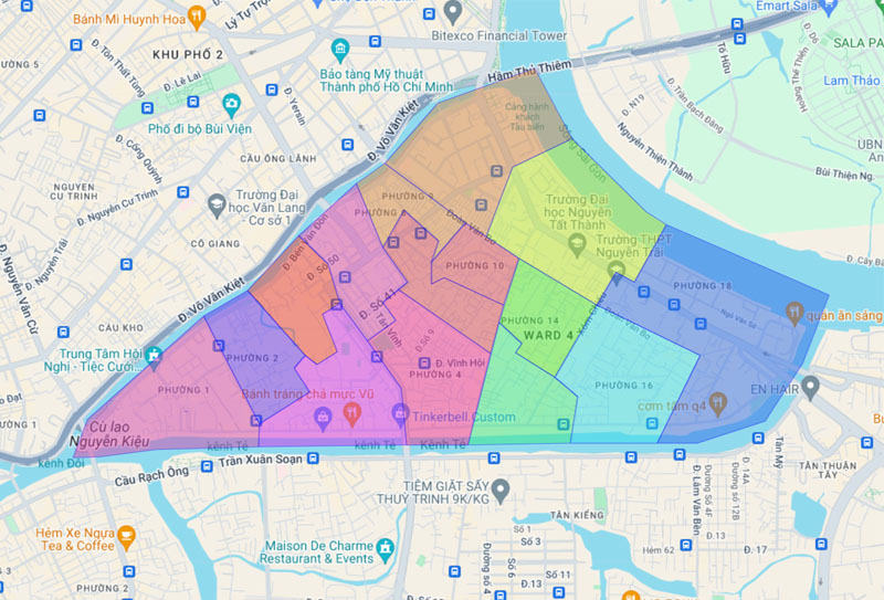 Vị trí địa lý Quận 4