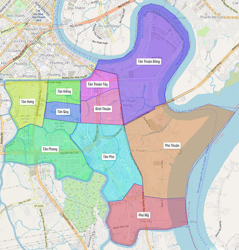 Bản đồ hành chính Quận 7