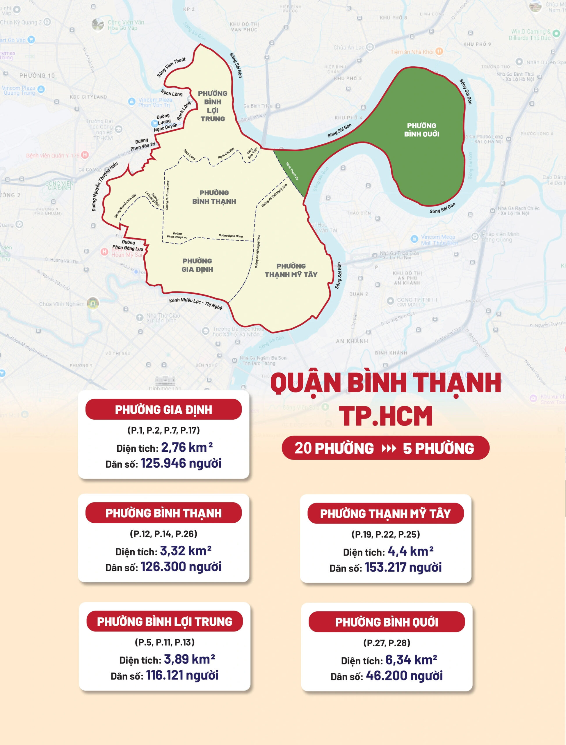 Bản đồ phường Bình Thạnh sau sáp nhập