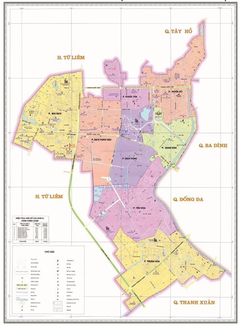 Bản đồ hành chính quận Cầu Giấy