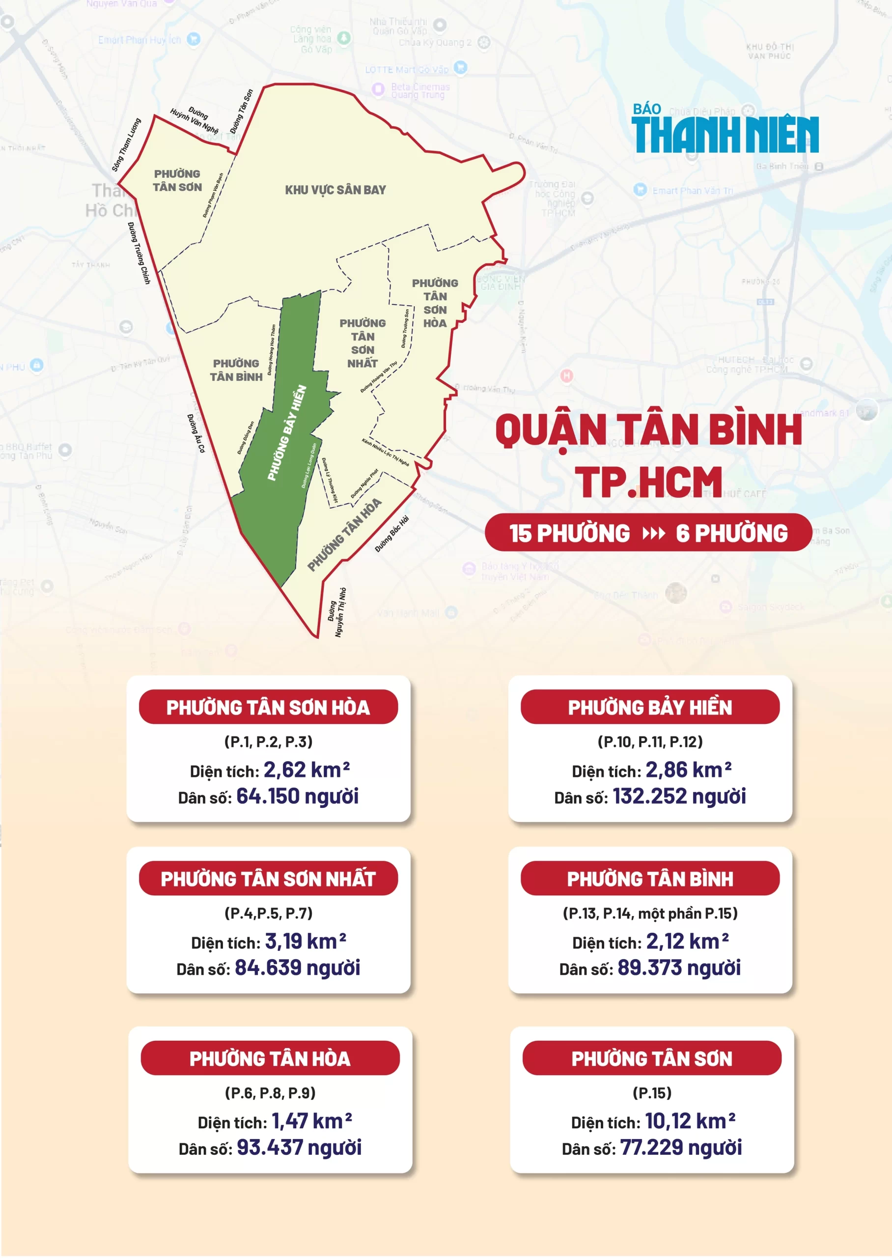 Bản đồ phường quận Tân Bình sau sáp nhập