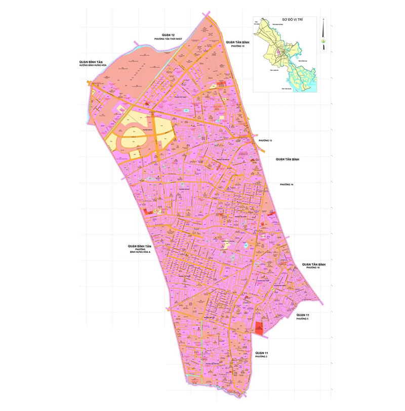 Vị trí địa lý quận Tân Phú